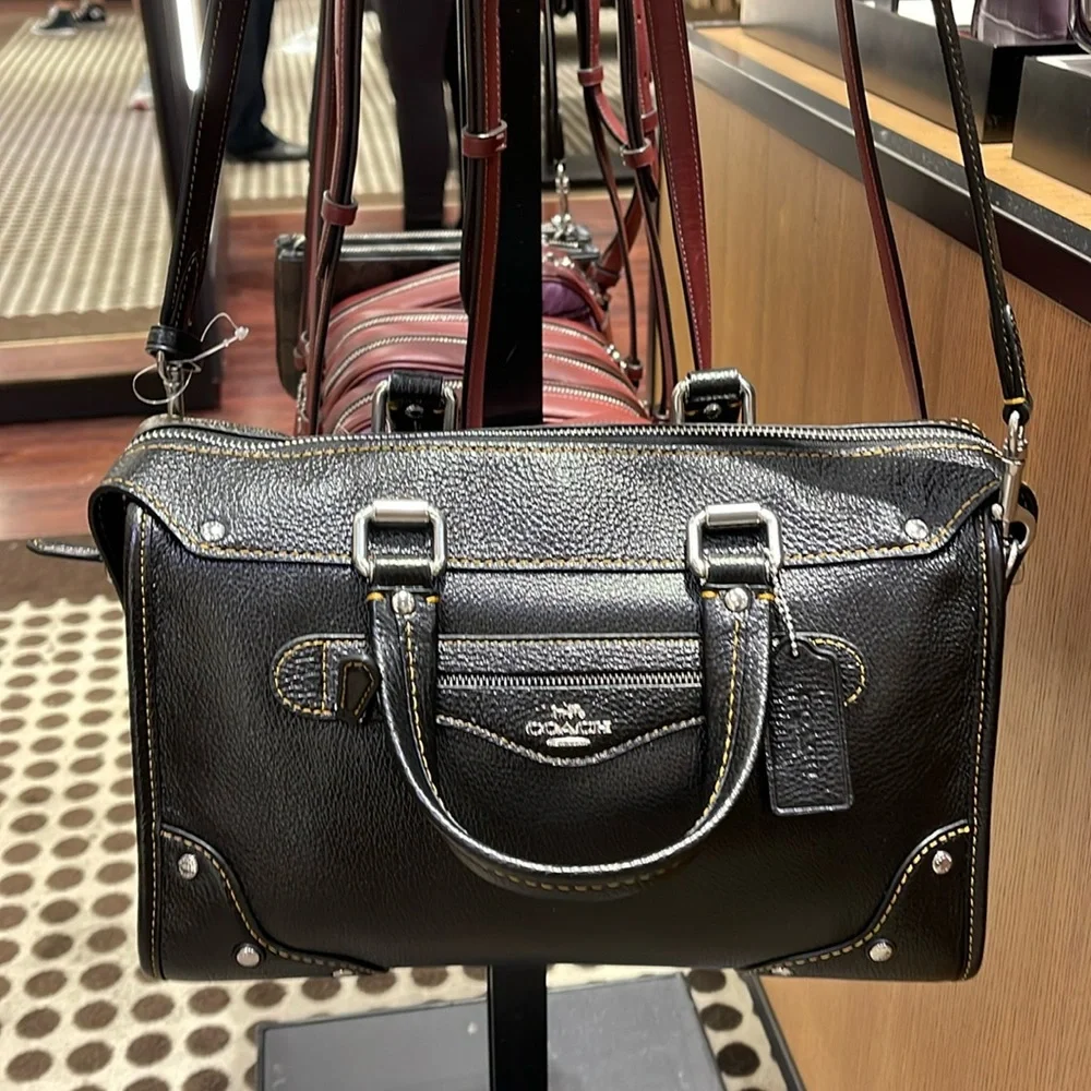 Coach Millie Satchel 
Silver/Black
NWT